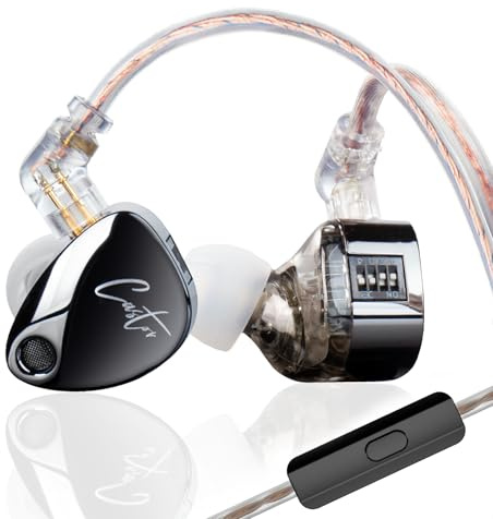 keephifi KZ Castor In Ear Monitor KZ Auriculares IEM, 2DD Tuning Ajustable Doble Controlador Super Bass con Cable, Harman Target Auriculares KZ Auriculares con Cable de Graves mejorados（Super Bass）