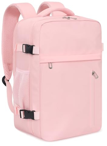 KIRFEIHT Bagaglio a Mano 40x20x25 per Ryanair Zaino da Viaggio Aereo Piccolo - Borsa da Viaggio per Cabina, Zaini Universali per Uomo e Donna per Scuola Trekking Lavoro - Rosa
