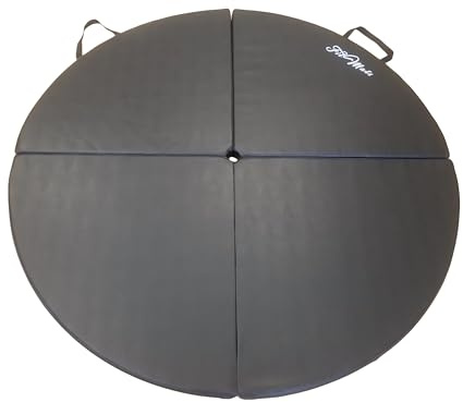 FitMats 2in Thick Cross Linked EPE Foam Safety Padding Portable Crash Mat. 5 Foot Wide Circular Exercise and Dance Pole Cushion w/PU Leather Skid Proof Covering for Superior Durability!…, Black