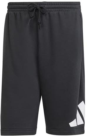 adidas Men's Essentials Big Logo French Terry Short Shorts, Black/White, XL