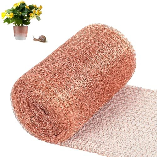 alouweekuky Filet Anti Limaces et Escargots 12.7cmx10m, Filet en Cuivre 100% Ruban de Cuivre Contre Les Escargots, Rouleau de Maille de Cuivre pour l'intérieur et l'extérieur, Jardin, Répulsif Aux