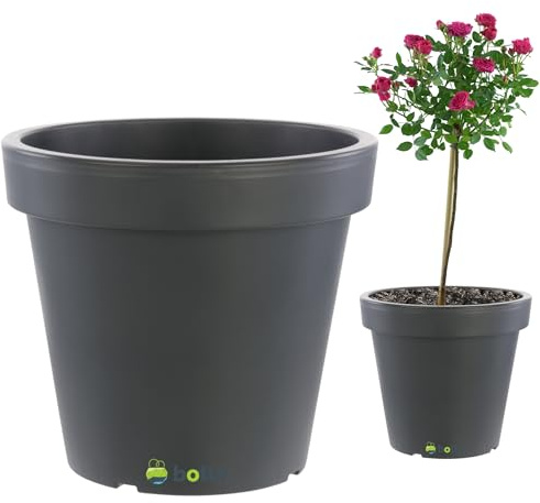 Utmärkt blomkruka stor storlek 55 l 58 x 53 cm antracit hjulbas transporthjul växande trädgårdsträd perfekt för växter ympade på en stam