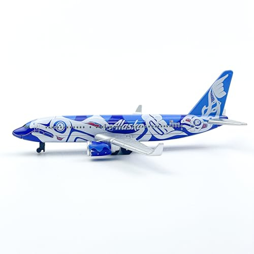 WngAur Airplane Model, Alaska Fishprint Painting Aircraft Livery, Die-cast Metal Planes Suitable for Collection and Desktop Decor