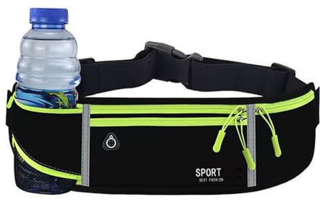 Marsupio Regolabile Unisex Corsa Impermeabile Running Belt con Portabicchieri Porta Cellulare Corsa Adatto a Telefoni Fino a 7 Pollici Fitness Ciclismo Allenamento Jogging