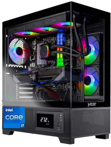 Skytech Gaming Azure 3 Plus Gaming PC, Intel i7 14700F 2.1GHz, NVIDIA RTX 5070 12GB, 2TB Gen4 NVMe SSD, 16GB DDR5 RAM 6000, 850W Gold ATX 3 PSU, 360 ARGB AIO, Wi-Fi, Win 11, Desktop