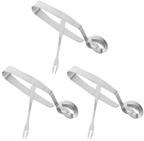 TOKIDNY 3 set Pinze e Forchette per Lumache in Acciaio Inossidabile Resistente al Calore con Manico Ergonomico Utensili da Cucina per Servire Lumache Casa e Ristorante