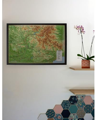 CARTE EN RELIEF DES ALPES DE HAUTE PROVENCE