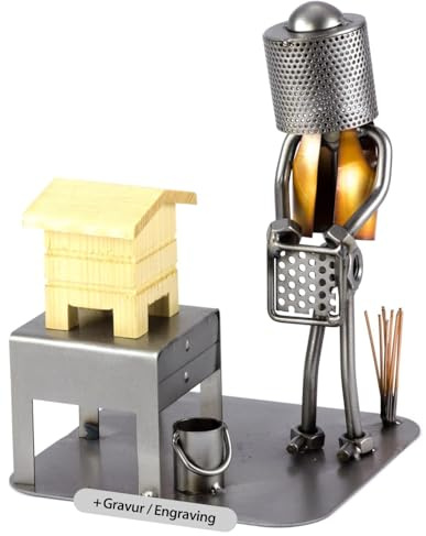 Steelman24 I Apicultor con Casa De Madera con Grabado Personal I Made in Germany I Idea para Regalo