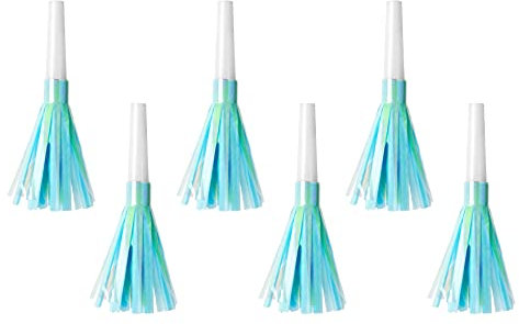 Unbekannt Conf. 6 Trombette Fischietti con Frange Azzurre per Feste e Compleanni