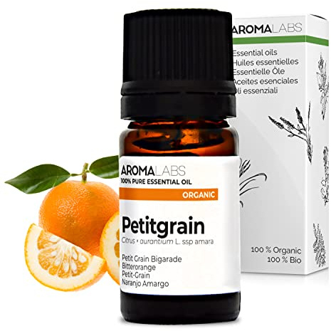 Petit Grain Bigarade BIO (Citrus aurantium - hoja/ramita) - 5 mL - Aceite Esencial Quimiotipado y Certificado AB - Relajación & Descanso - Aroma Labs