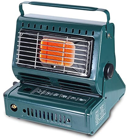 YKYR Calefactor De Gas Portátil 1.3KW Calentador De Gas De Cerámica Calentador De Butano De Camping Negro Estufa De Calefacción Compacto Seguro (Color : Green)