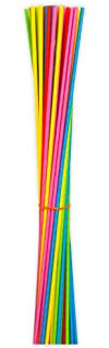 Trinkhalme Papier Einweg-Strohhalme farbig bunt extra lang - 1 Meter (100 Stück)