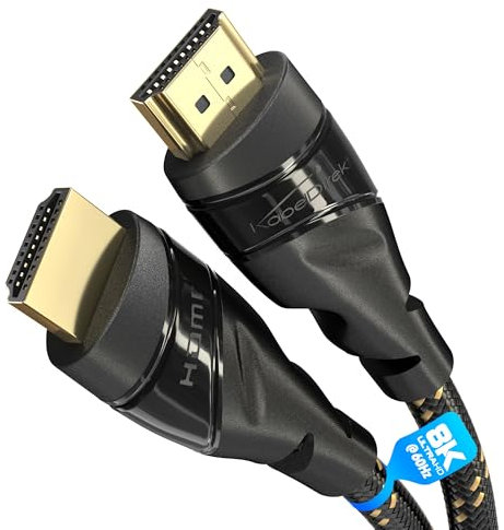 KabelDirekt – 4K HDMI Cable – 5m – 4K@60Hz (Extra de cobre para Ultra HD rápido, cubierta de nailon – High Speed HDMI con Ethernet, Blu-ray/Gaming/PS5/XBO Serie X/Switch, negro)