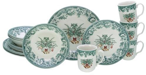 CreaTable, 16959, Serie Weihnachten, 16-teiliges Geschirrset, Kombiservice aus Steingut, spülmaschinen- und mikrowellengeeignet, Qualitätsproduktion