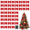 AYNKH 48pcs Fiocco Rosso con Sacchetto di Conservazione, Ornamento dell'Albero di Natale Ginghiere Scintillanti Ghirlanda di Natale Regalo di Natale Nastro di Festa di Famiglia