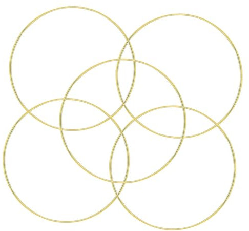 TOPPERFUN 5st Eisenring Girlande Traumfänger Rahmen Machen Goldene Rahmen Kranzreifen Goldene Girlande Stickrahmen Runde Kranzform Blumenkranzrahmen Ringe Metall Großer Reifen