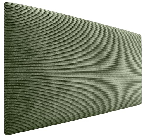 DHOME Kopfteil in unifarbenem Cord, hohe Qualität, modernes gepolstertes Kopfteil, Luxus-Bett, gepolstertes Schlafzimmer (Waldgrün, 90 cm)