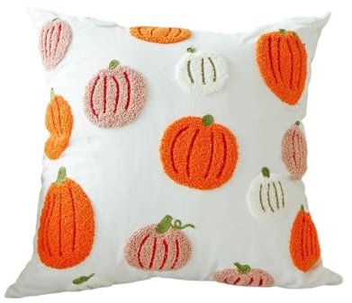 Generisch Herbstlicher Leinen-Kissenbezug – Quadratischer Nackenrollenbezug Mit Bedruckten Mustern | -Kissenbezüge, 18-Zoll-Kissenbezüge, Dekorativer Cartoon-Kissenbezug Aus Weichem Frottee
