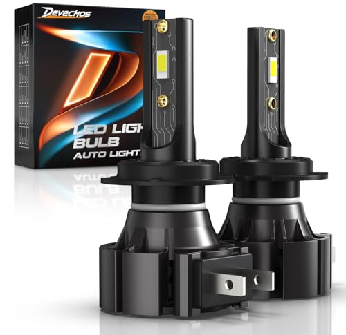 Devechos H7 LED Lampadine per Auto: 55W Kit di Conversione Fari Sostituire Alogeno/Xeno,12000LM 6000K Bianco