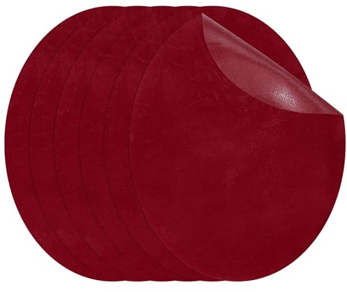 PATIKIL Toppe da Stirare 11 x 14 cm, 6 Pezzi Toppe Ovali per Gomiti Riparazione Ginocchia Applicazioni in Pelle Scamosciata per Camicie Jeans Giacche Riparazione Abbigliamento, Bordeaux