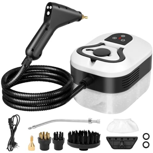 Vicloon Limpiador a Vapor, Vaporeta Limpieza de Mano 2500W con 6 Velocidades 4 Cabezales de Cepillo, 3.5 Bar, Tanque de Agua de 1200 ML, para Limpiar Cocina, B año, Muebles, Coche