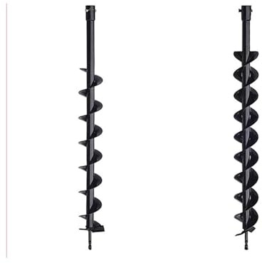 ASRRNZA 60mm×800mm Earth Drill Auger Drill Bit Fence Borer Fit for Earth Petrol Post Hole Digger Power Tool Accessories(Double Blade)