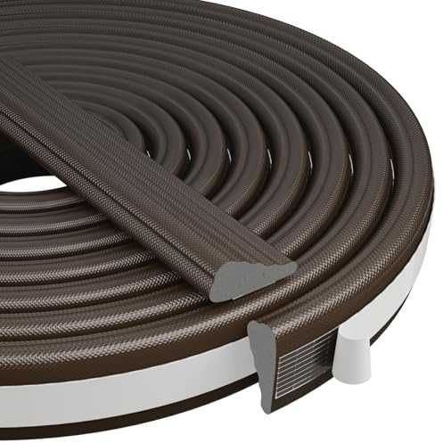 Kneelisa Wedge-Shape Window Weather Stripping Door Frame Seal 118” Brown