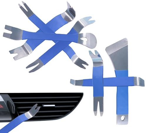 Strumento per rimuovere modanature per auto, set di 7 pezzi, per rimuovere graffette dai pannelli delle porte dell'automobile, estrattore a leva per clip su finestre, porte e interni