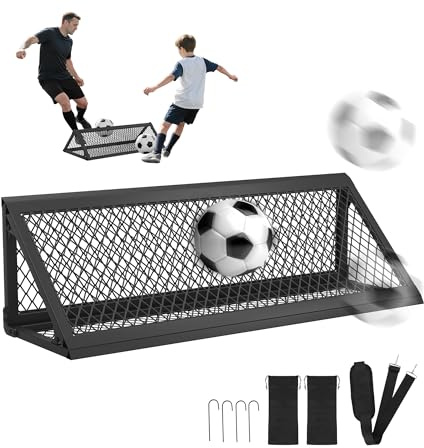 Sturdum Soccer Rebounder Board, 2-in-1 Soccer Wall with 2 Rebound Angles, Soccer Training Equipment for for Team & Solo Passing Practice Bounce Back Training