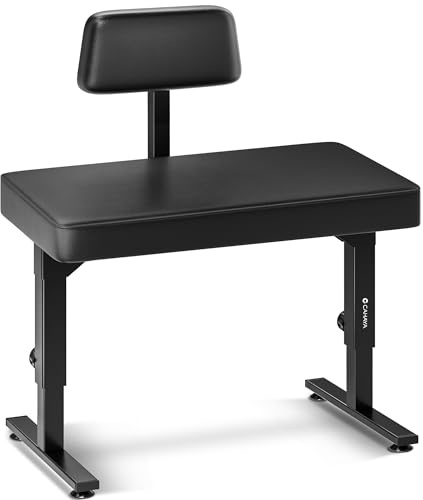 CAHAYA Tabouret Piano Réglable Stable avec Dossier, Charge 200 kg | Confort longue durée, assise large et dossier rembourré, pliable, pour enfants et adultes, piano, clavier, maison et studio