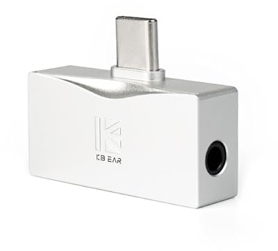 KBEAR Luma TC06 – bärbar hörlursförstärkare med dubbelchip, USB-C till 3,5 mm/4,4 mm balanserad utgång, 32-bit/384 kHz, för smartphone/PC/Mac (silver)
