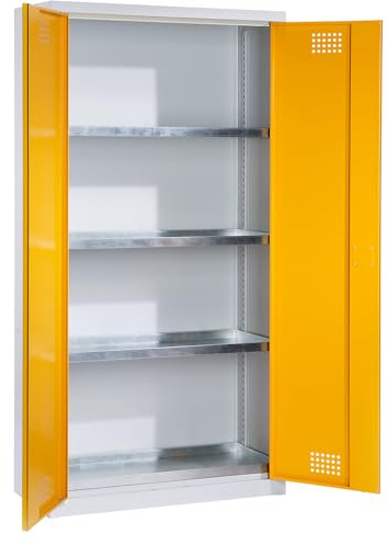 eurokraft | Umweltschrank | Höhe 1800 mm | 3 Wannenböden | 1 Bodenauffangwanne