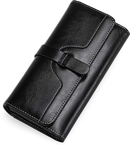 SENDEFN Portemonnaie Damen Gross RFID-Blockade Damen Geldbörse Große Leder Geldbeutel mit Viele Kartenfächern und Reißverschluss Fächer