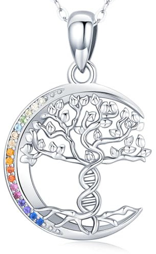 Friggem Collar de árbol de la vida para mujer, collar de nudo celta de plata de ley 925, colgante de árbol genealógico, cadena de 18 , joyería de árbol de la vida, regalos para mujeres, madre