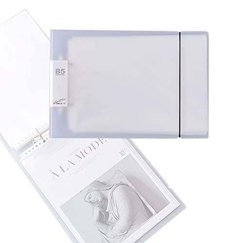 NILSTOREY Greeting Card Organizer, Holds 50+ Pages 2 Ring Binder Transparent Postcard Film Photo Album Ticket Photocards Holder Pocket Sleeves (B5 Type)