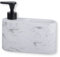 Kook Time Dispensador jabón Cocina Efecto mármol - jabonera Cocina con Guarda estropajos Fregadero - Apto para Cocina o como dosificador baño con Esponja - Cerámica Efecto mármol - 18 x 6 x 15.8 cm.
