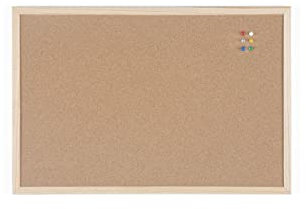BoardsPlus Lavagna In Sughero, Bacheca In Sughero Autorigenerante Con Cornice In Legno Pino, 60 x 40 cm