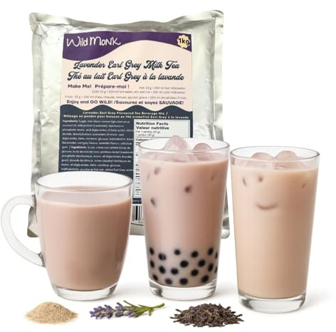 Lavender Earl Grey Milk Tea Premium Bubble Tea Powder (1 kg), 33 Servings - Make Bubble Tea at Home - Ideal for Frappes, Coffee, Boba Tea, Milkshakes - Gluten Free, Halal Certified