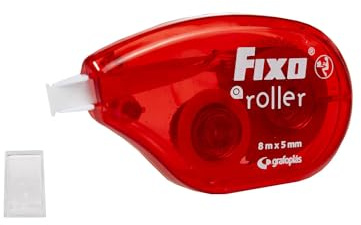Fixo Roller - Ruban correcteur pour stylos, séchage instantané, design ergonomique, matériel scolaire 5 mm x 8 m