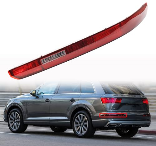 Dasbecan Left Rear Bumper Tail Light Reflector W/Bulbs Compatible with Audi Q7 2016-2022 Driver Side Taillight Assembly Fog Lamp Replace# 4M0945095
