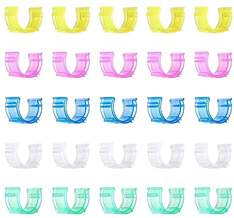 Tokaneit Nähspulen Kleine Clips,Spulenhalter Clips,Nähwerkzeug Clip,Spulenhalterklemme aus Kunststoff,Spulenfaden-Halter Clip,Nähclips,Garnrollenschoner,Gewindeklammern für Garnrollen 25 Stück
