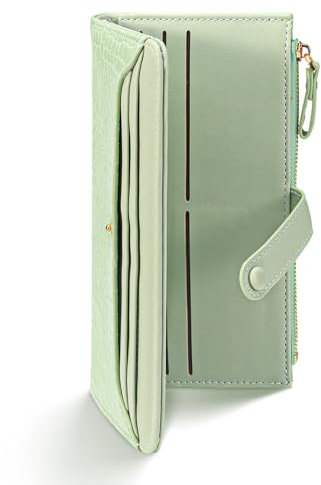 Portafogli da donna, pochette da polso con cerniera, custodie per carte e organizer per denaro per lo shopping quotidiano, Verde, uniform size, Moderno