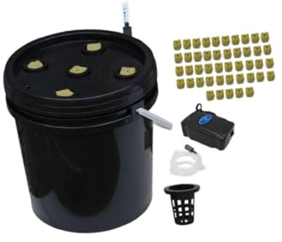 F Fityle Dwc Hydroponics Deep Water Culture System, Gartensystem-Anbauset, Nestkörbe, Hydroponisches Anbausystem-Set für den Hinterhof