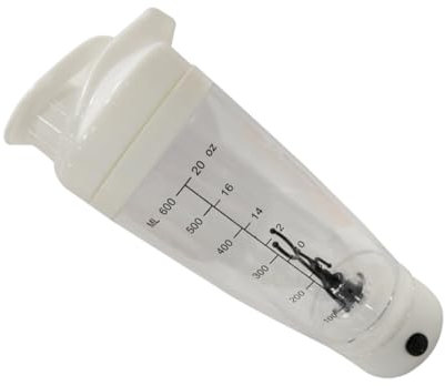 NAMOARLY Protein Shaker Bottle Mixer Stirring Cup for Effortless Mixing of and Battery Operated White