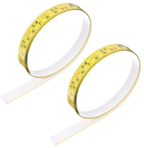 2 cintas métricas autoadhesivas de acero, 110 cm o 109.2 cm, cinta métrica imperial con respaldo adhesivo, cintas métricas adhesivas de izquierda a derecha para carpintería, mesa de dibujo, color