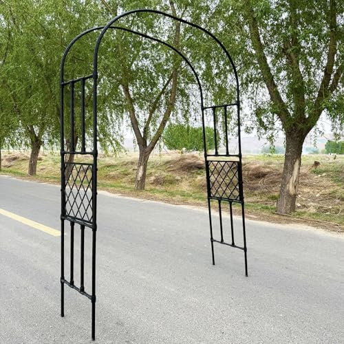 AJTXCSFOQL Resistente Arco de Jardín Enrejado de Metal Grande 120-300 cm, Pérgola para Plantas Trepadoras, Interior Soporte Exterior, Patio Decoración para Fiestas(W150xH250cm)