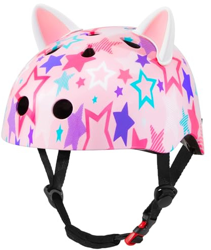MHJY Casco Bicicleta Niño 8-14 Años,Casco Bici Niña Ajustable con Orejas de Gato DIY para Skateboard,Patinete,Ciclismo,Patinaje,Protección Multicapa,Ligero y Transpirable