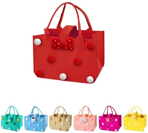 Filtväska, FainFun 30 x 20 x 18 cm filtkorg stor förvaring med handtag, vikbar shoppingväska, filtväska för förvaring av tidningar ved (pip)