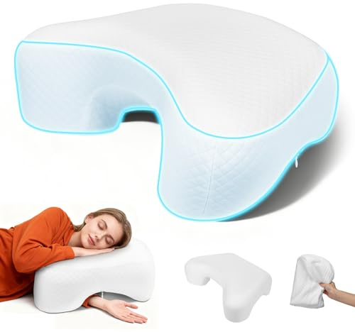 Side Sleeper Pillow with Arm Hole, Memory Foam Arm Pillow for Neck and Shoulder Pain,Ergonomic Support Multi-Angle Armholes Pillows for Many Sleeping Positions