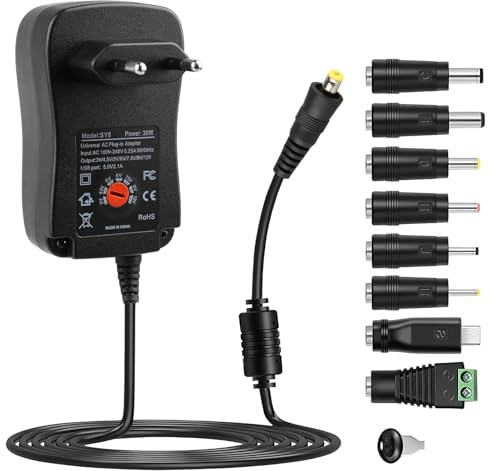 Adattatore universale da 30 W, caricatore universale da 12 V con tensione multipla